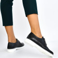 PANTOFI BLACK WHITE PIELE NATURALA 4S7704