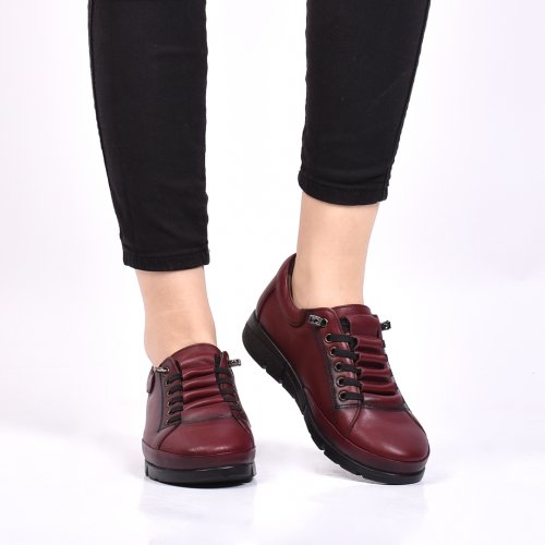 Pantofi bordo piele naturala anelora