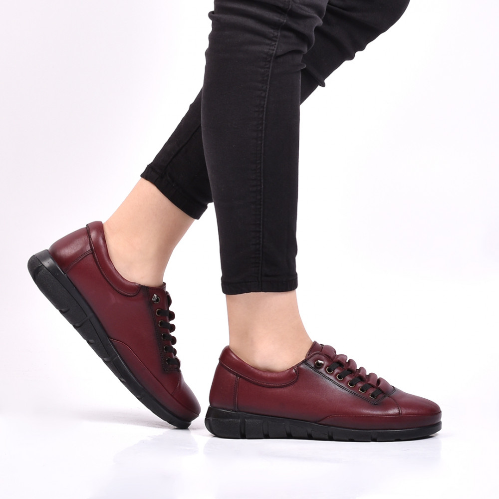 PANTOFI BORDO PIELE NATURALA ANELORA
