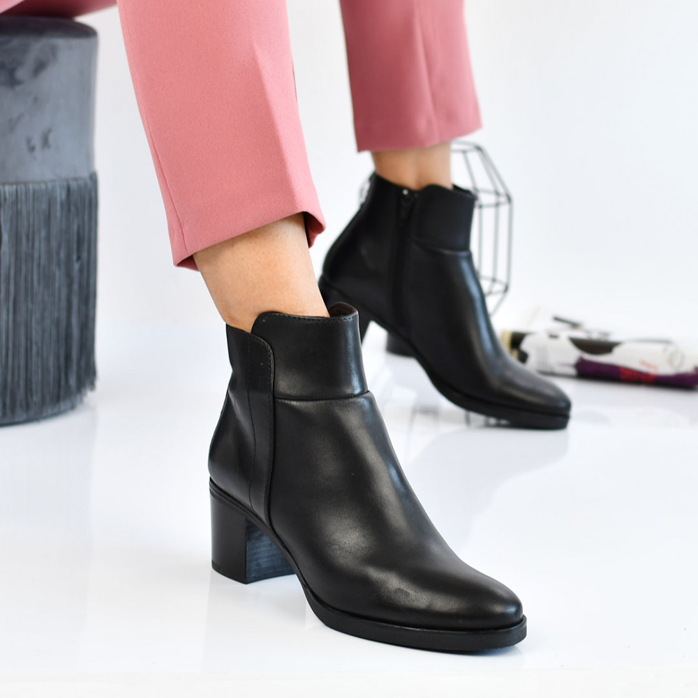 BOTINE NEGRE PIELE NATURALA WS77H114H27