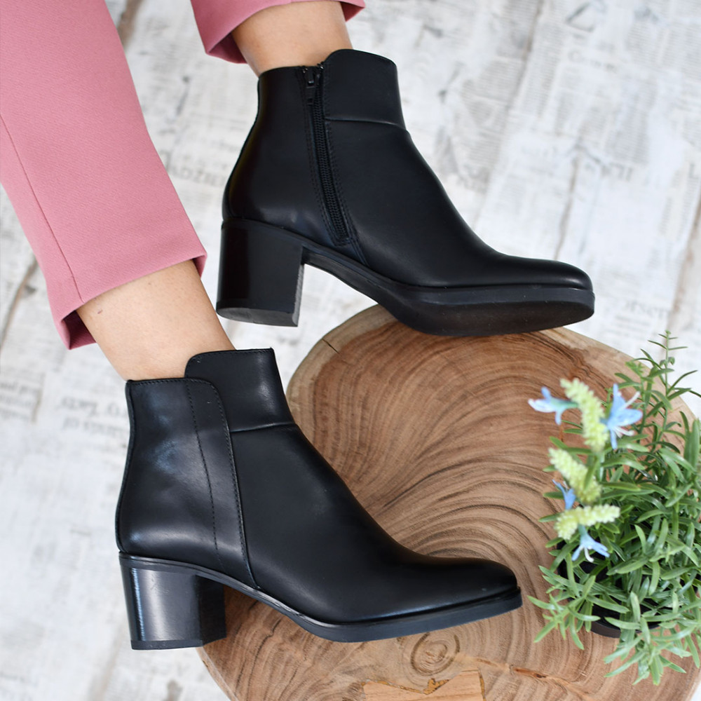 BOTINE NEGRE PIELE NATURALA WS77H114H27