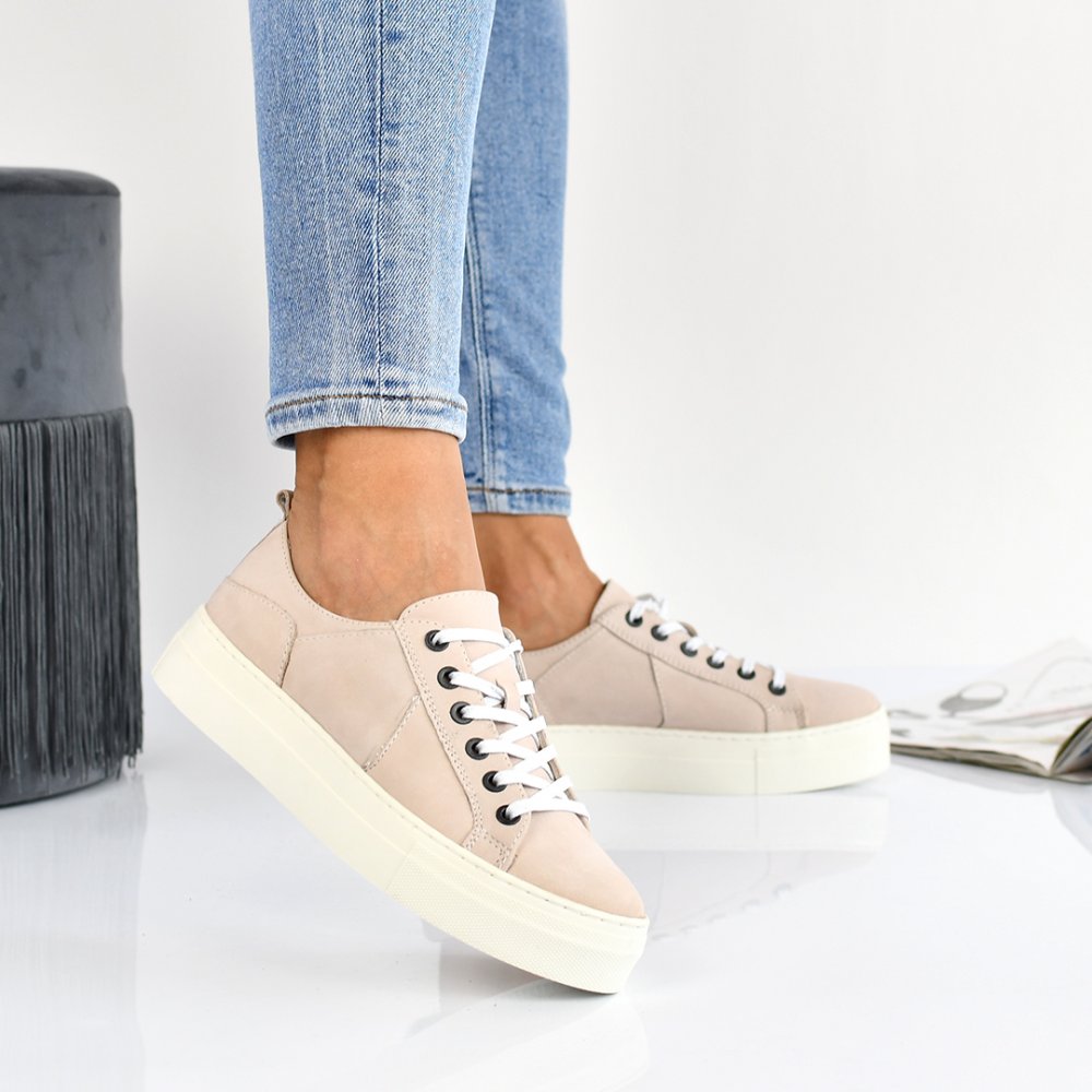 PANTOFI SPORT ROZ PIELE NATURALA ASTEKA