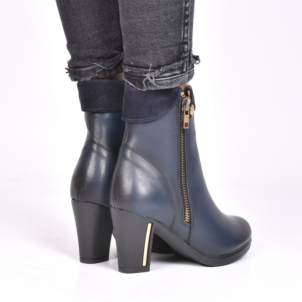 BOTINE BLEUMARIN PIELE NATURALA FANCY
