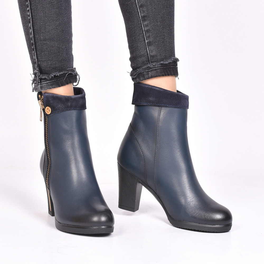 BOTINE BLEUMARIN PIELE NATURALA FANCY
