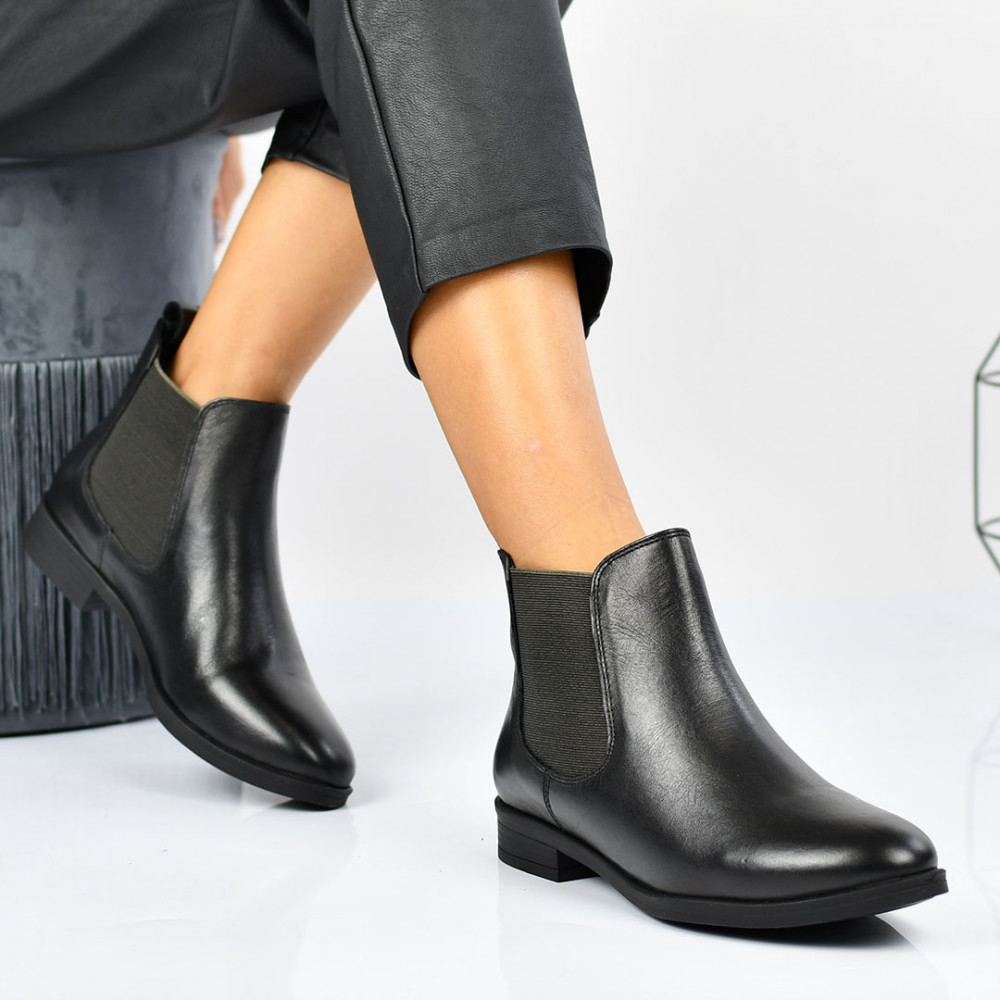 GHETE NEGRE PIELE NATURALA 7S77849