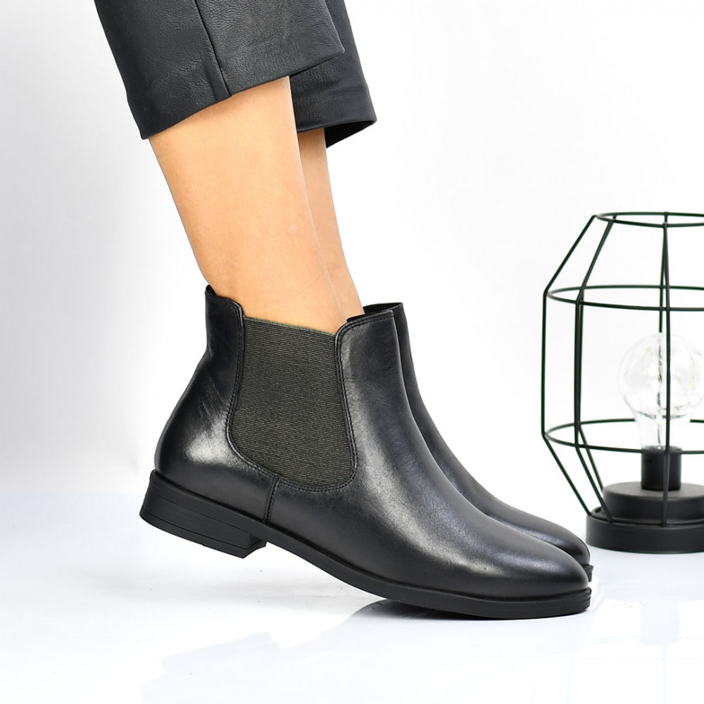 GHETE NEGRE PIELE NATURALA 7S77849