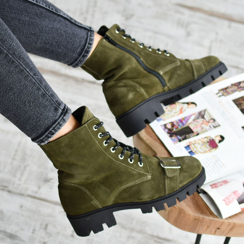 Ghete khaki piele naturala intoarsa 1s7742