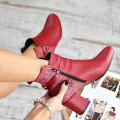 BOTINE ROSII PIELE NATURALA 0S771