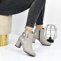 BOTINE GRI PIELE NATURALA 0S771