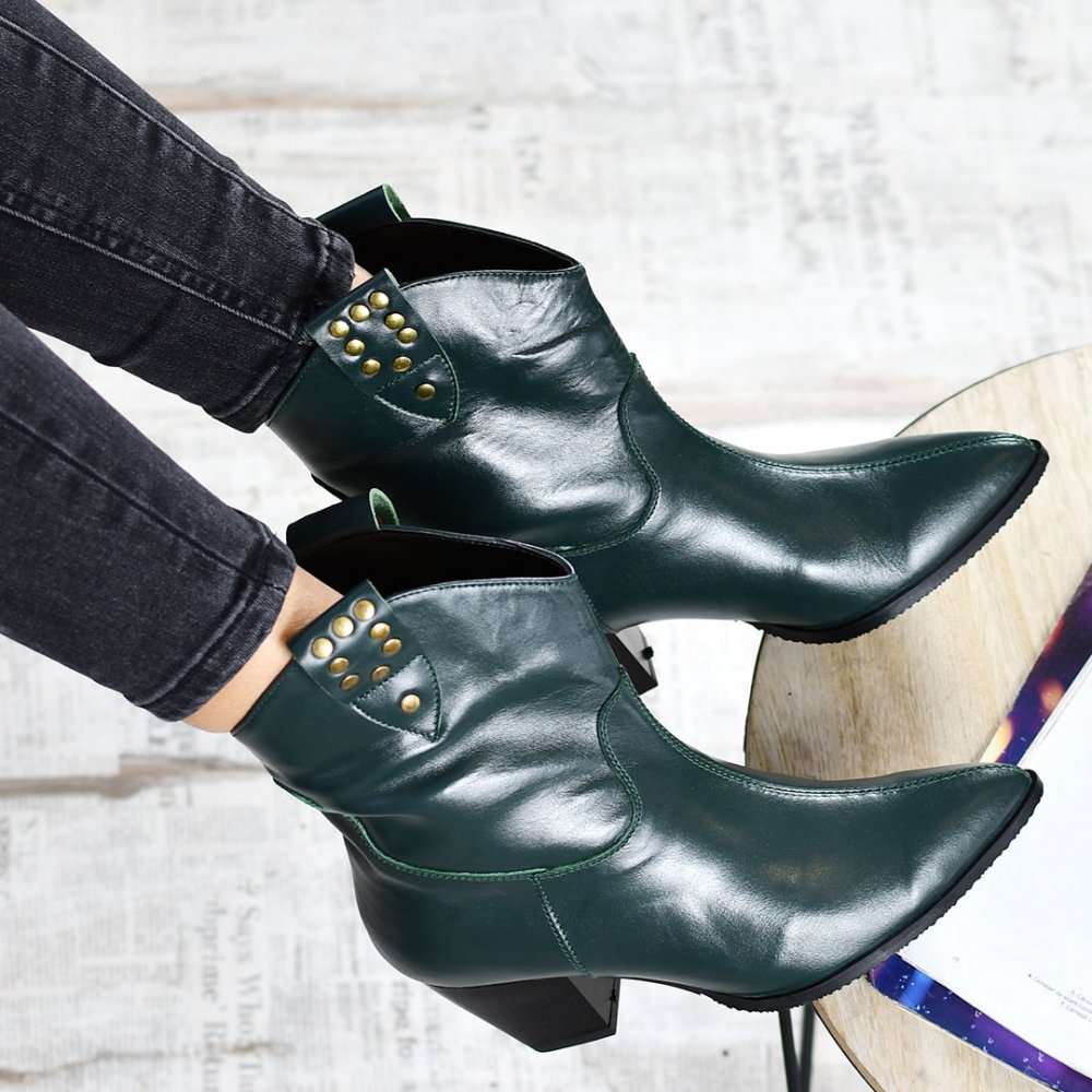 BOTINE VERZI PIELE NATURALA