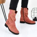 CIZME ROZ PIELE NATURALA INTOARSA 0S7787