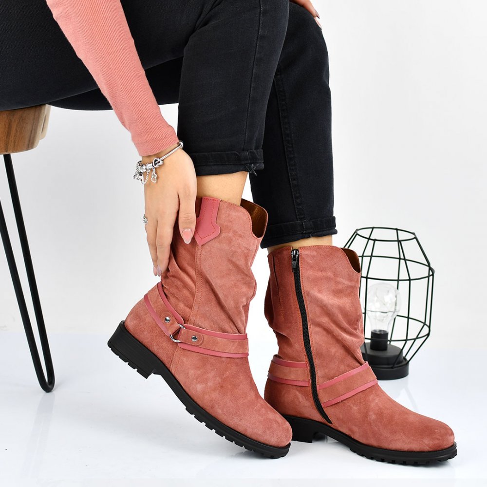 CIZME ROZ PIELE NATURALA INTOARSA 0S7787