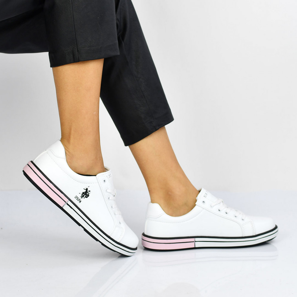 U.S. POLO ASSN, PANTOFI SPORT WHITE PRANO