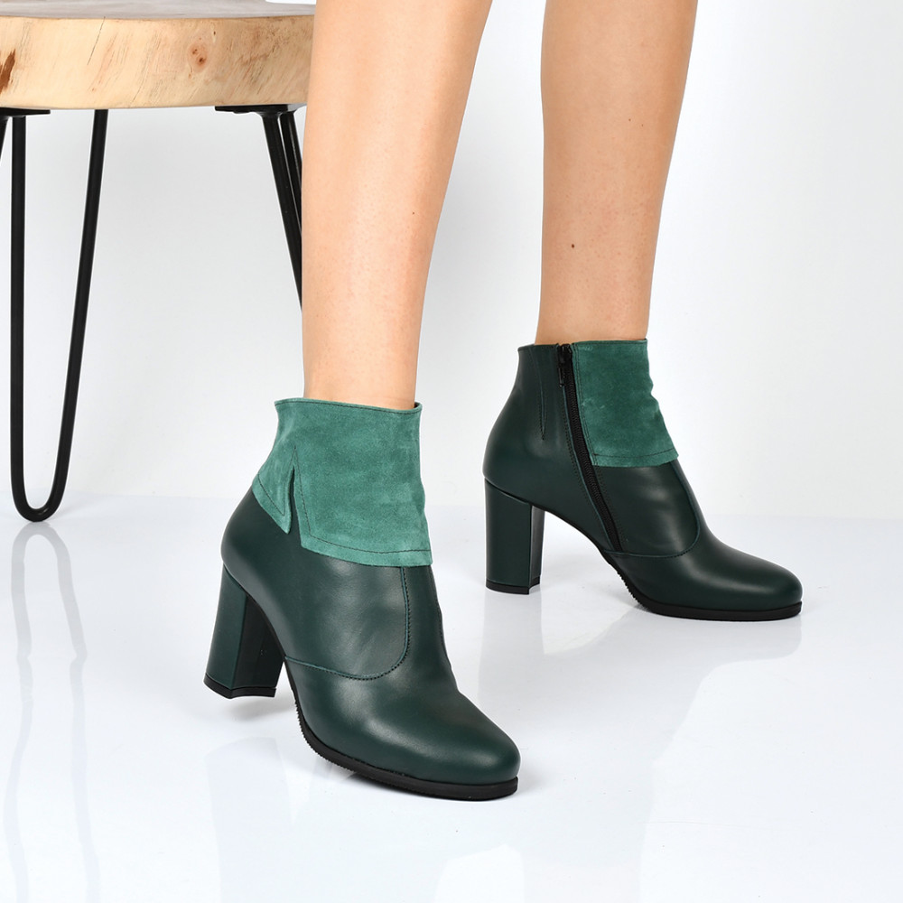 BOTINE VERZI PIELE NATURALA INTOARSA 1S77780