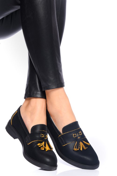 Pantofi negru galben piele naturala 2s7711699npk