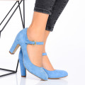 PANTOFI ALBASTRI PIELE NATURALA INTOARSA QQ312K