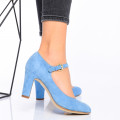PANTOFI ALBASTRI PIELE NATURALA INTOARSA QQ312K