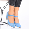 PANTOFI ALBASTRI PIELE NATURALA INTOARSA QQ312K