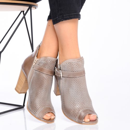 Botine gri piele naturala 8s7700