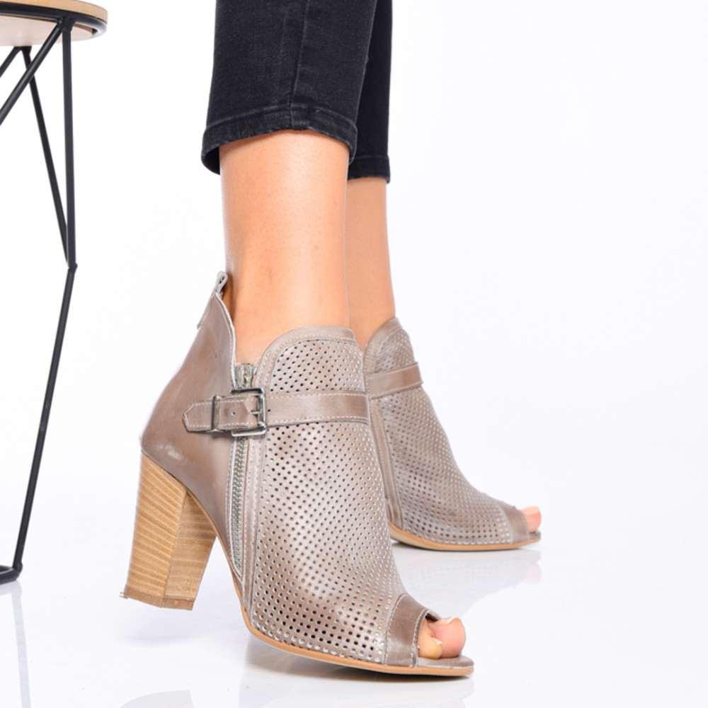 BOTINE GRI PIELE NATURALA 8S7700