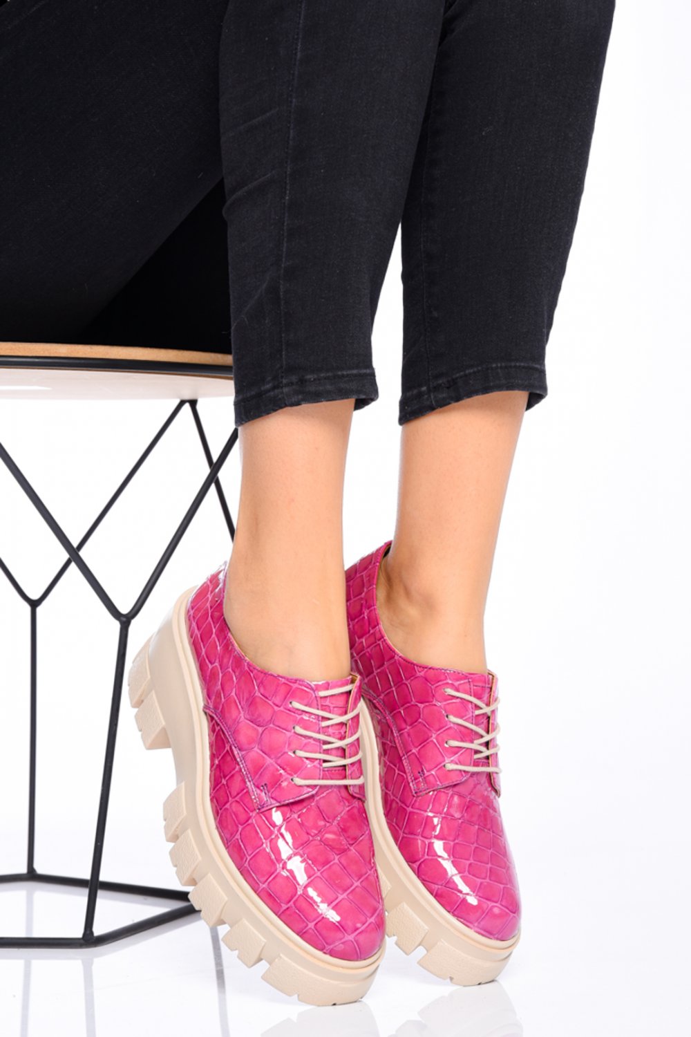 PANTOFI ROZ COLOR PIELE NATURALA 2S77085