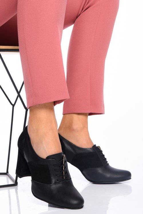 Botine negre piele naturala intoarsa 2s7755