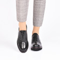 PANTOFI NEGRI TALPA ROSIE PIELE NATURALA LOLY