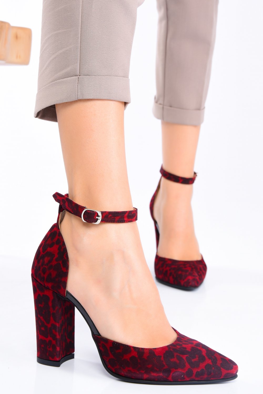 PANTOFI VISINIU LEOPARD  PIELE NATURALA INTOARSA 1S77956