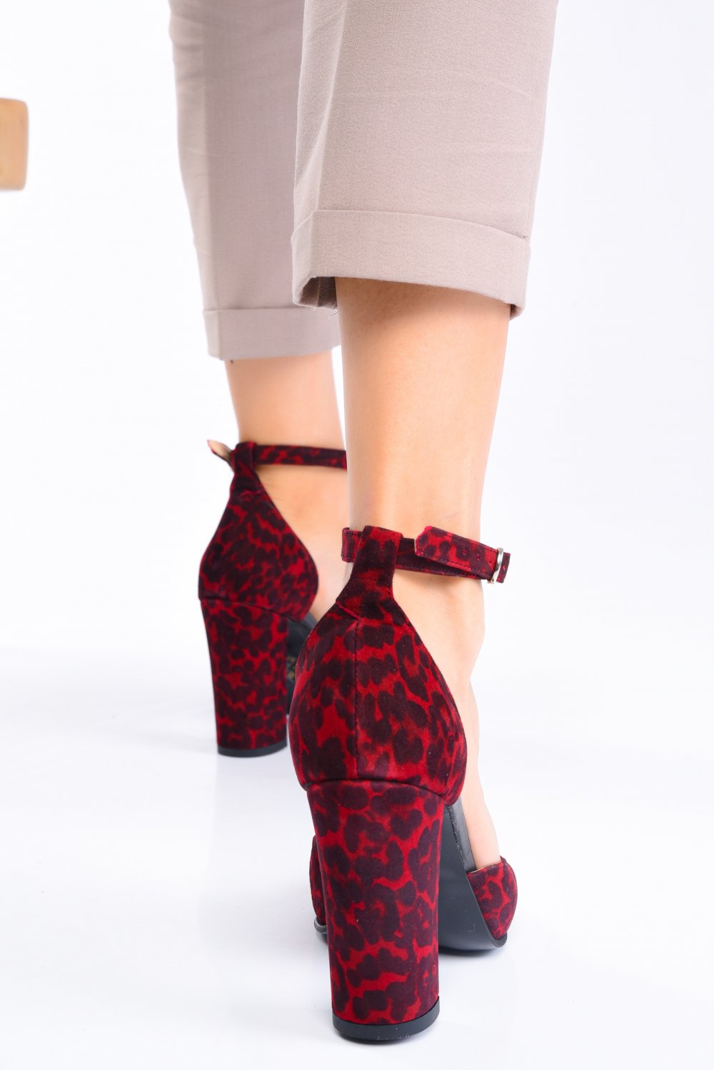 PANTOFI VISINIU LEOPARD  PIELE NATURALA INTOARSA 1S77956
