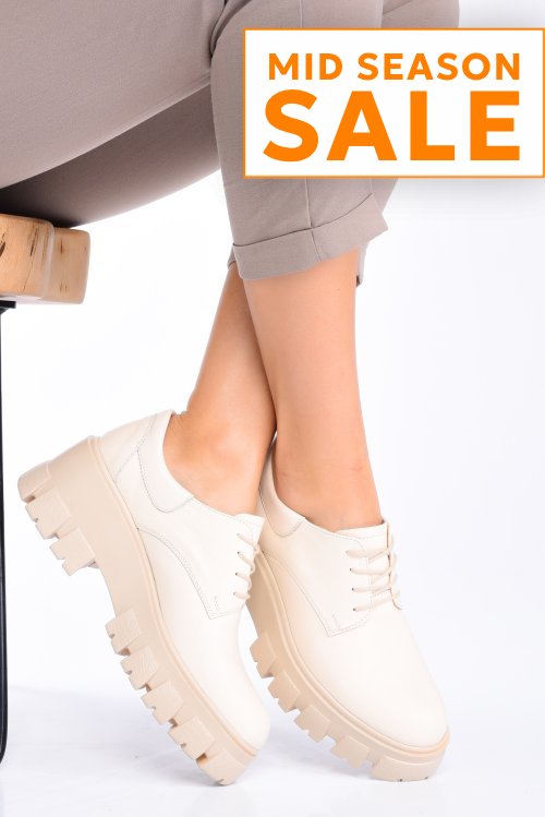 Pantofi crem piele naturala 2s77080