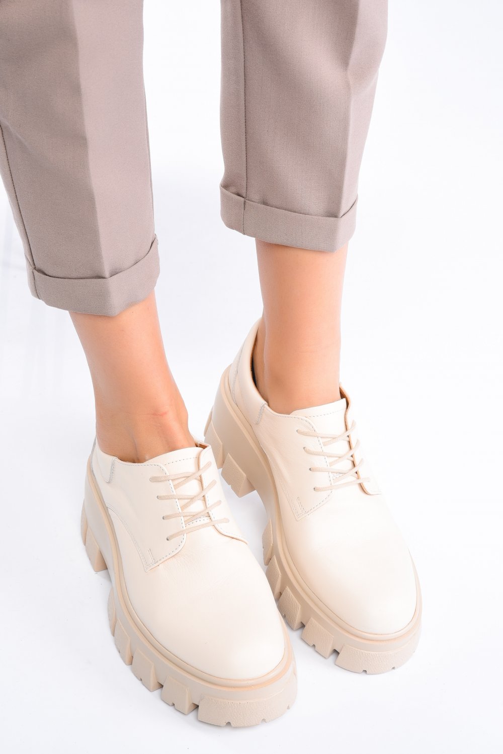 PANTOFI CREM PIELE NATURALA 2S77080