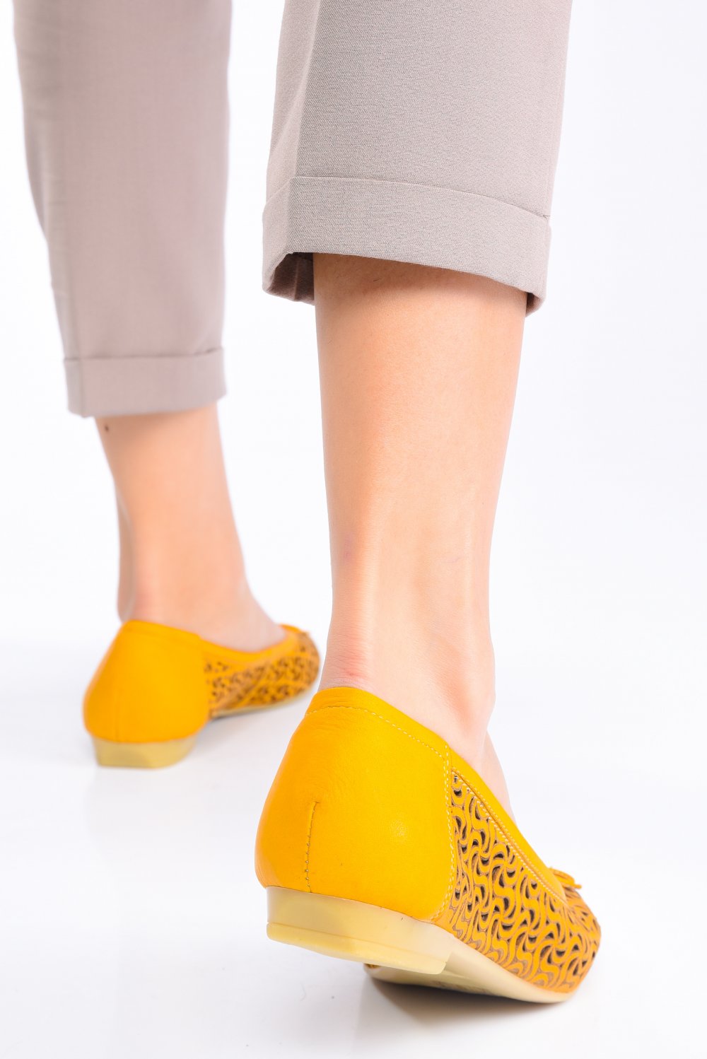 BALERINI GALBENI PIELE NATURALA 1S7705A