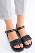 SANDALE NEGRU SNK PIELE NATURALA 7S77237