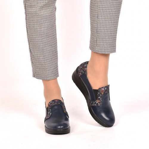 Pantofi indigo mozaic piele naturala picaso