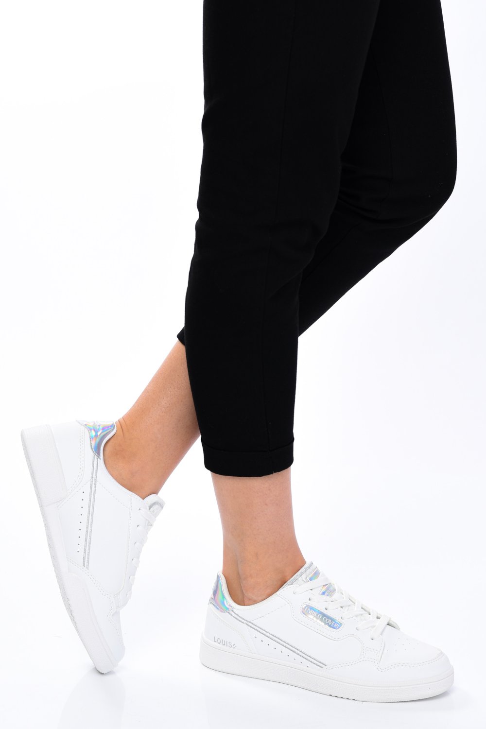 ENRICO COVERI, PANTOFI SPORT WHITE LOUIS MIRROR