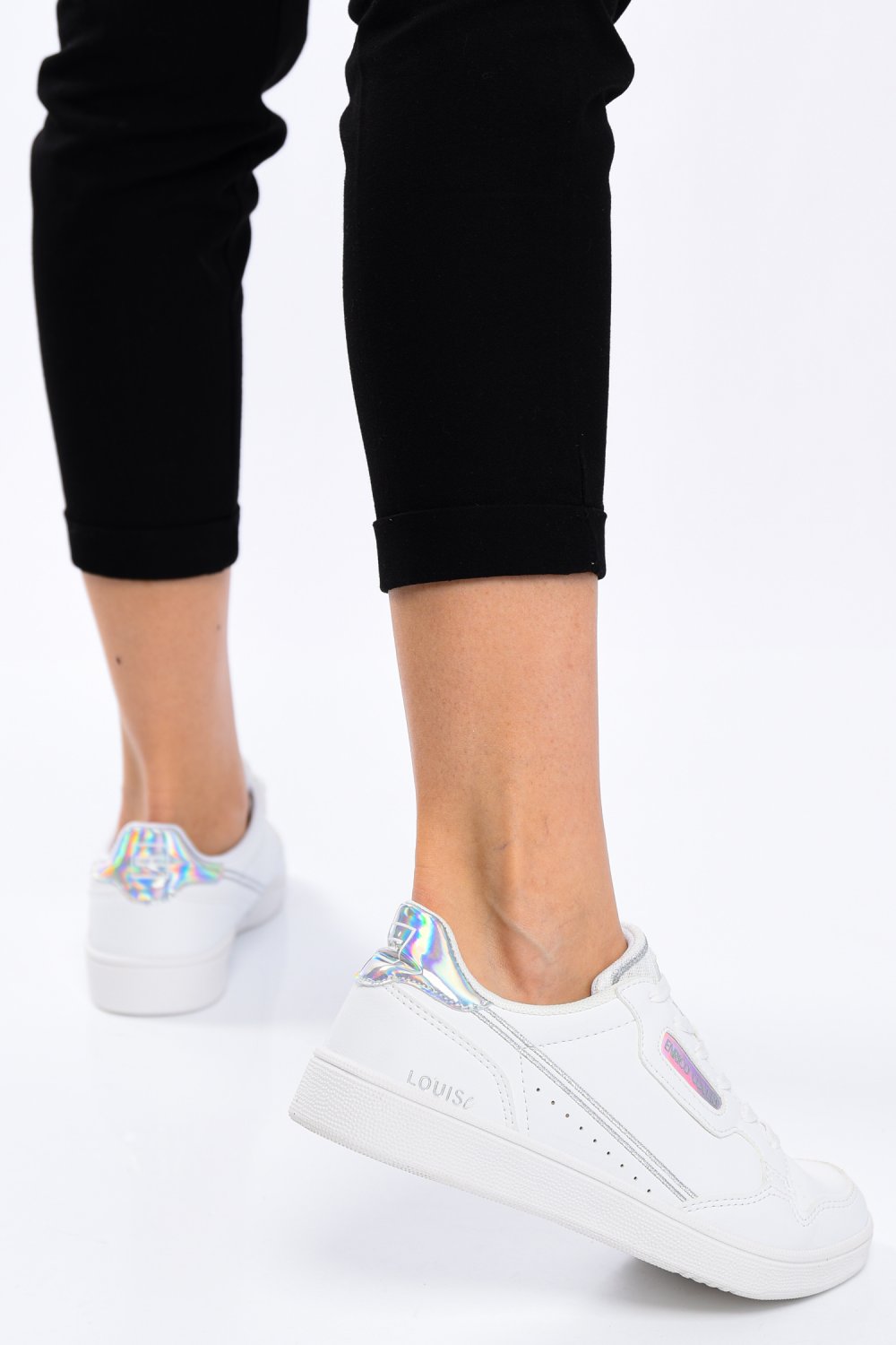 ENRICO COVERI, PANTOFI SPORT WHITE LOUIS MIRROR