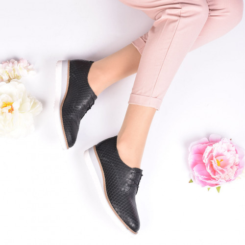 Pantofi negri piele naturala sally
