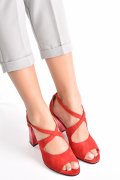 SANDALE ROSII PIELE NATURALA INTOARSA 1S77217