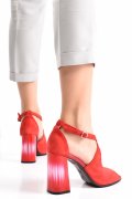 SANDALE ROSII PIELE NATURALA INTOARSA 1S77217