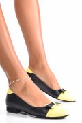 BALERINI NEGRU GALBEN PIELE NATURALA 4S7770