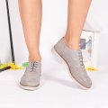 PANTOFI GRI PIELE NATURALA INTOARSA TATIANA