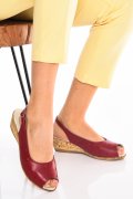 SANDALE ROSII PIELE NATURALA 4S7701