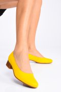 PANTOFI DAMA PIELE NATURALA GALBENI TALPA MARO TOC MIC 2S77040