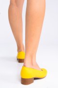 PANTOFI DAMA PIELE NATURALA GALBENI TALPA MARO TOC MIC 2S77040
