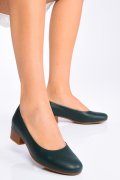 PANTOFI DAMA PIELE NATURALA VERZI CU TOC MARO 2S77040