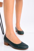 PANTOFI DAMA PIELE NATURALA VERZI CU TOC MARO 2S77040