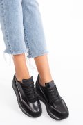 SNEAKERS NEGRI FEMEI PIELE NATURALA INTOARSA 2S7712641SP-HOR