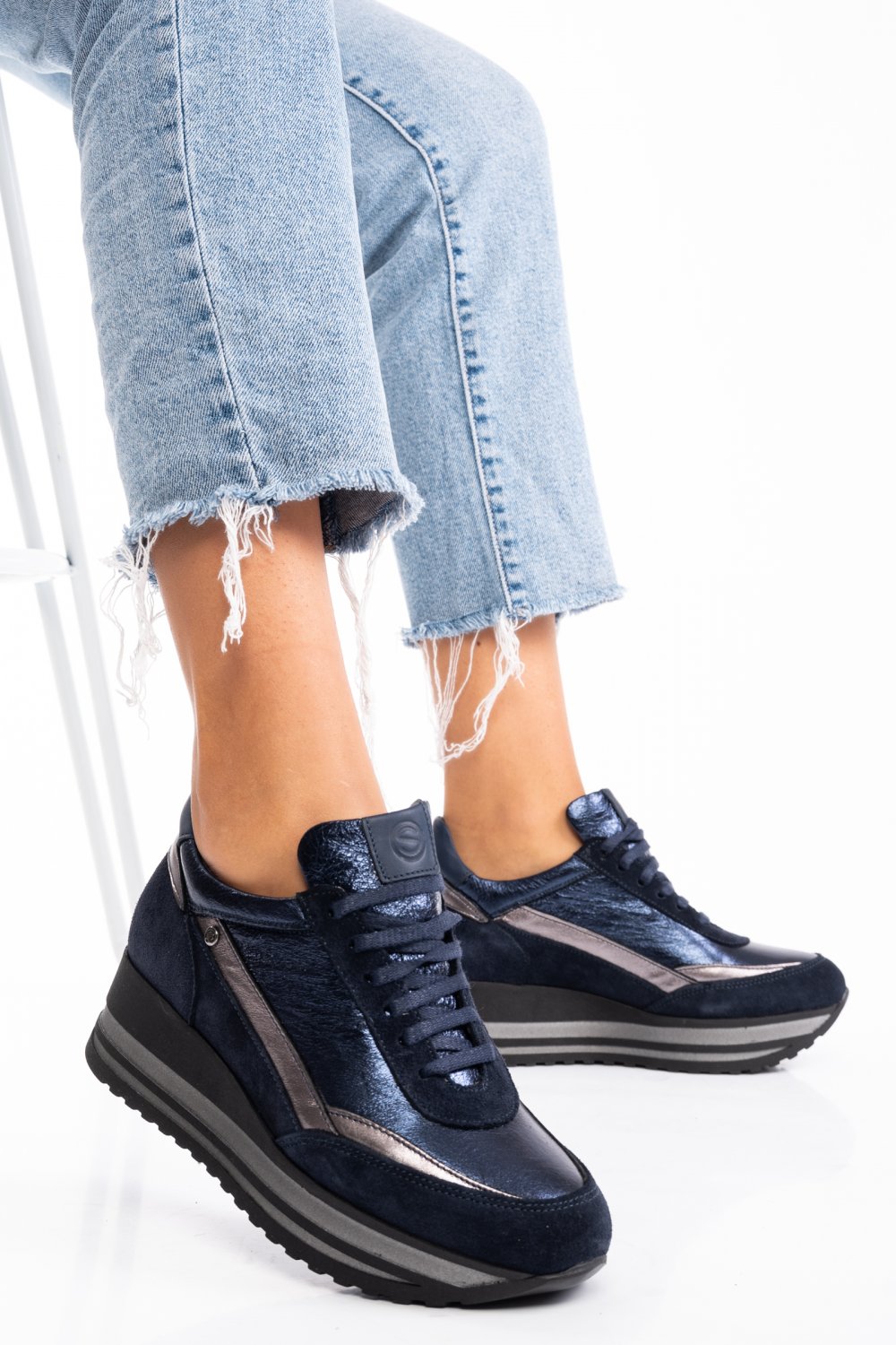SNEAKERS BLEUMARIN PIELE NATURALA INTOARSA 2S7712641SP-HOR