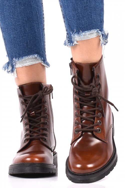Ghete brown piele naturala ligia