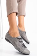 PANTOFI GRI FLORAL PIELE NATURALA 1S77100